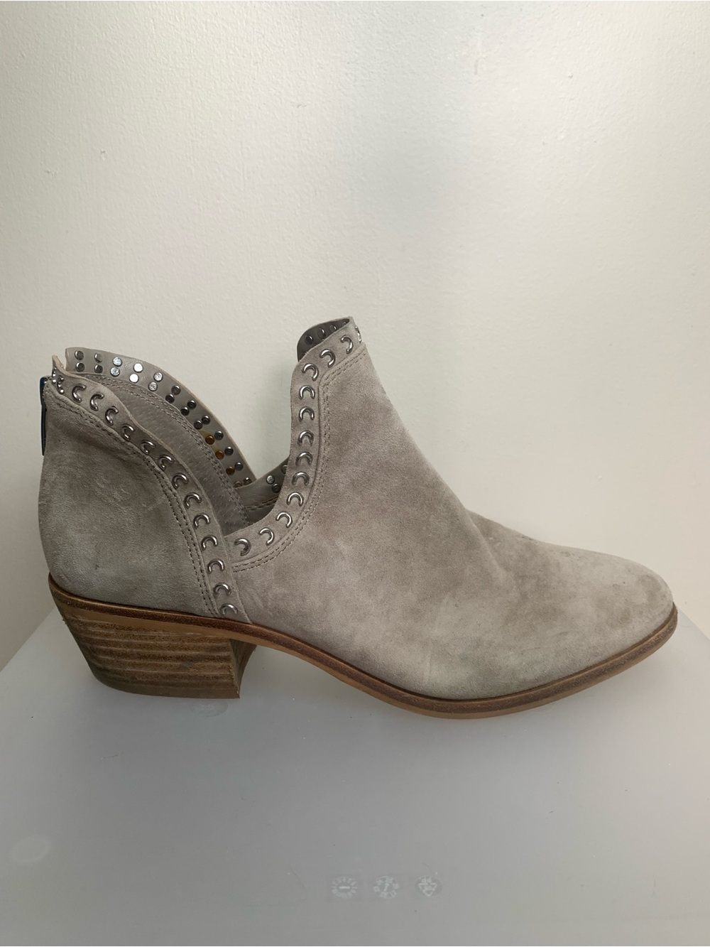 Vince Camuto Leather Suede Western Studded Boot 9.5